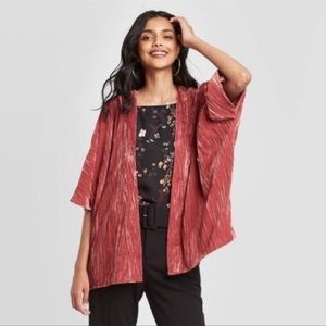 Luxurious Velvet Blush Pink Rose Gold Kimono Blouse One Size Fits Most